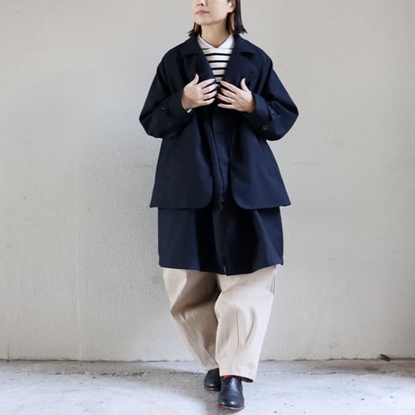 ASEEDONCLOUD アシードンクラウド　Chimney ash wool Seiyakou inverness coat #navy