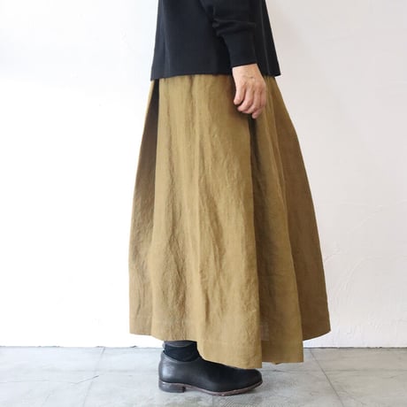 **またまた再入荷** Linenya リネンヤ　リネンタックスカート　＃キャメルブラウン、ブラック