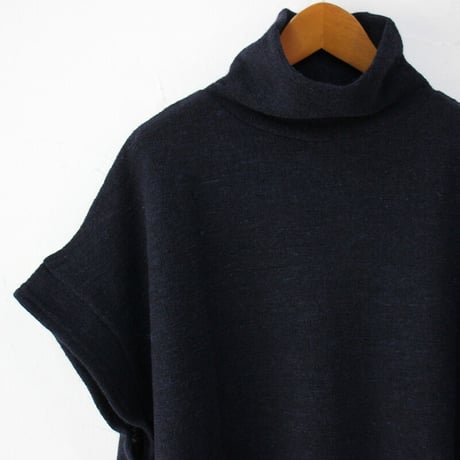 **TOPネイビーのみ再入荷** LinenYa リネンヤ　ハイネックニットベスト　#TOPネイビー、ネイビー、ブラウン　【送料無料】