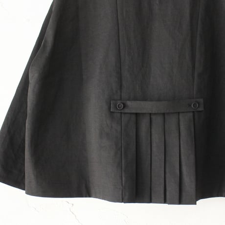 MAGALI マガリ　コットンリネンツイルプリーツジャケット　#ブラック　【送料無料】