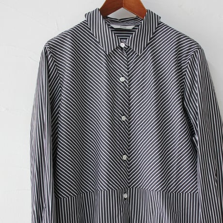 amne アンヌ　STRIPE bias dress　#Bordeaux、Black 【送料無料】