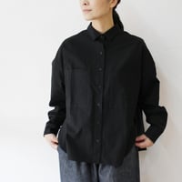 **再入荷** LinenYa リネンヤ　コットンブロードスモールカラーブラウス(ショート）　#ホワイト、ブラック