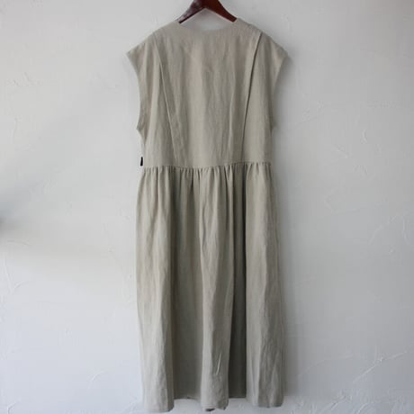 MAGALI マガリ　ブラッシュドベルギーリネンカシュクール風ワンピース　#オートミール、ブリックブラウン