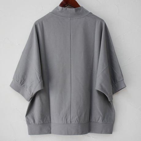 **またまた再入荷** Linenya リネンヤ　5分袖モックネックプルオーバー　#杢グレー、グレー、チャコール