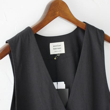 **再入荷** atelier naruse アトリエナルセ　ヴィンテージ馬布コットンオーバーオール　#キナリ、ベイジュ、ブラック