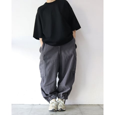FUNSET OF ART ファンセットオブアート　コットンリネン刺し子バルーンカーゴパンツ　#grey 【送料無料】