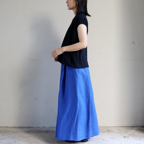 **再入荷** Linenya リネンヤ　リネンタックスカート　#ロイヤルブルー　【送料無料】