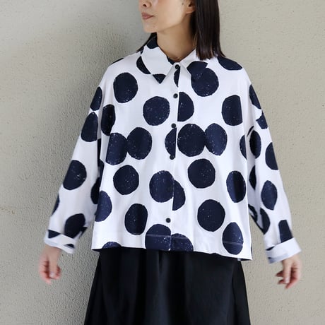 atelier naruse アトリエナルセ　コットンカットソーブラウス　cotton cut&sewn blouse～mizutama～