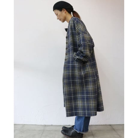 atelier naruse アトリエナルセ　タータンチェックツィードコクーンコート｜tartan check tweed cocoon coat