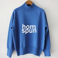 homspun ホームスパン　コットンコードハイネックプルオーバー　#ブルー