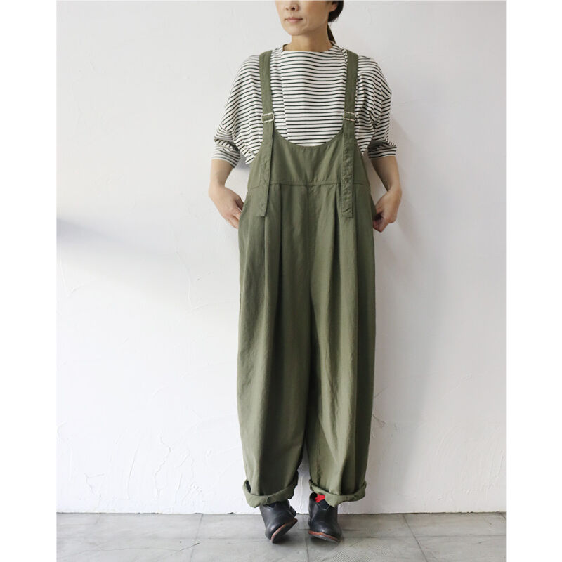 Brocante ブロカント 綿麻バックサテンバロンサロペット Ballon Brocante ブロカント 綿麻バックサテンバロンサロペット Ballon