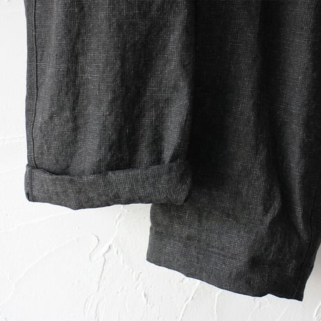 **再入荷** ASEEDONCLOUD　アシードンクラウド　Ash dyeing linen sakurashi jumpsuit  #ブラック　【送料無料】