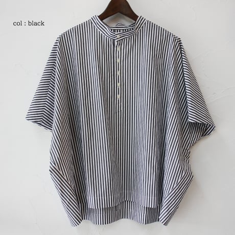 **またまたまた再入荷** LinenYa リネンヤ　近江タンブラーヘンリーネックブラウス　#ブラック、ネイビー、ベージュ、レッド