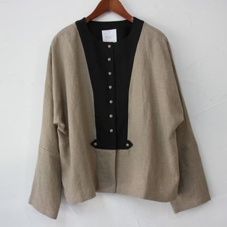 MAGALI マガリ　ブラッシュドベルギーリネンカーディガン　#ホワイト、ベージュ、チャコール