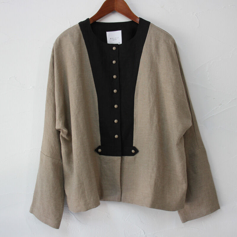 MAGALI マガリ ブラッシュドベルギーリネンカーディガン #ホワイト