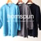 homspun ホームスパン　強撚コンパクトヤーン七分袖スナップカーデ　#サックス、グレー、ネイビー