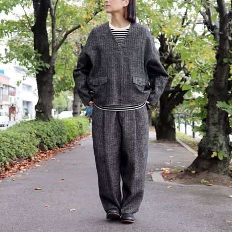 atelier naruse アトリエナルセ　シェットランドウールリネンスモック　shetland wool linen smock　【送料無料】