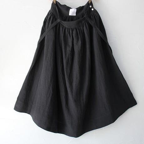 MAGALI マガリ　ベルギーリネンサスペンダースカート　#ブラック