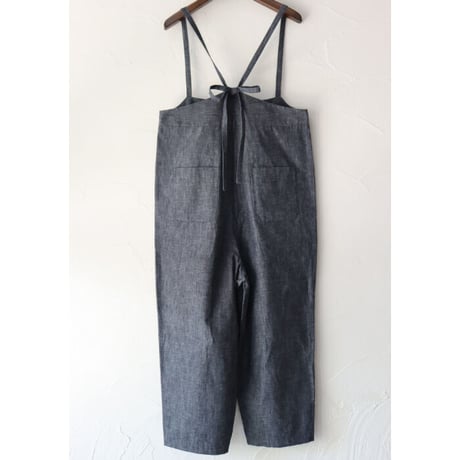 **またまた再入荷** MAGALI マガリ　コットンリネン・サロペットパンツ　#ブラック、デニムブルー