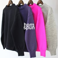 homspun ホームスパン　シェットランドプルオーバー　#ダークネイビー、パープル、ピンク、ナチュラル
