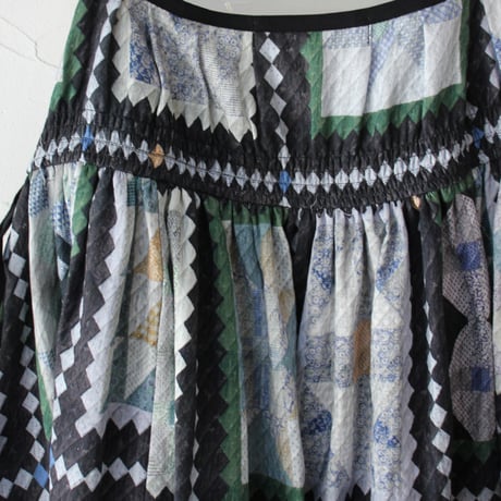 ASEEDONCLOUD アシードンクラウド　Mosaic quilt print Tree carol skirt #black 【送料無料】