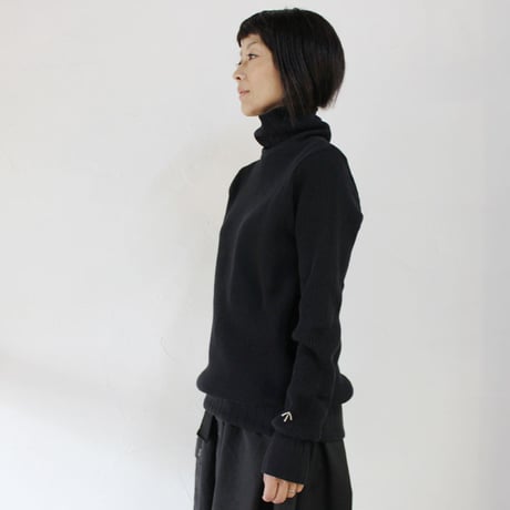 Nigel Cabourn ナイジェルケーボン タートルネックBIGワッフルロングスリーブ　#ブラック　【送料無料】