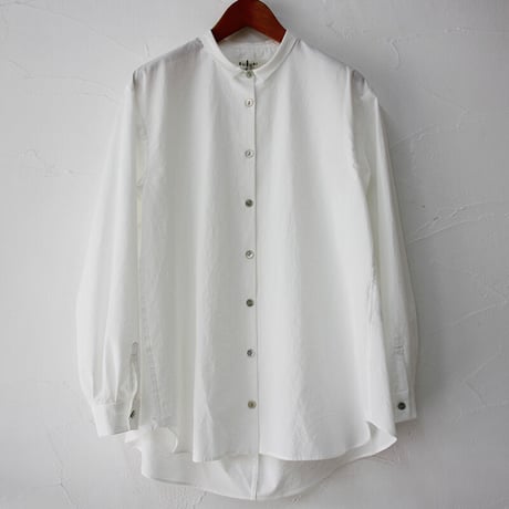 SUSURI ススリ　ヘムレンシャツ　#greenish black , off white