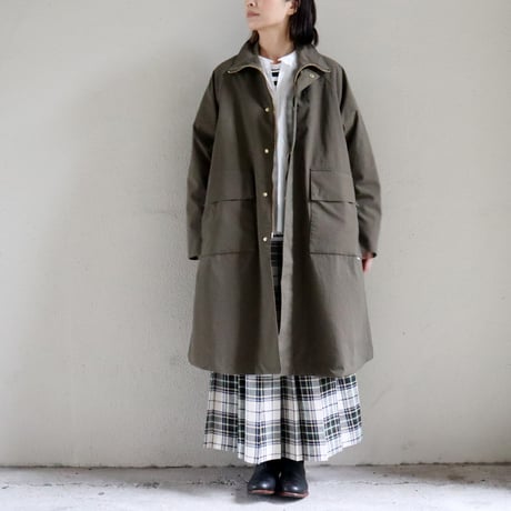 amne アンヌ　ナイロンオックスカバードコート　NYLON OX covered coat #オリーブ、ブラック