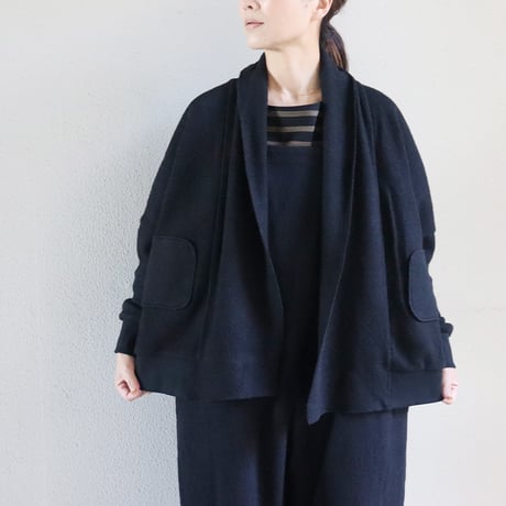 MAGALI マガリ　コットンウールニット・ショールカーディガン　#ブラック、杢グレー、杢ベージュ