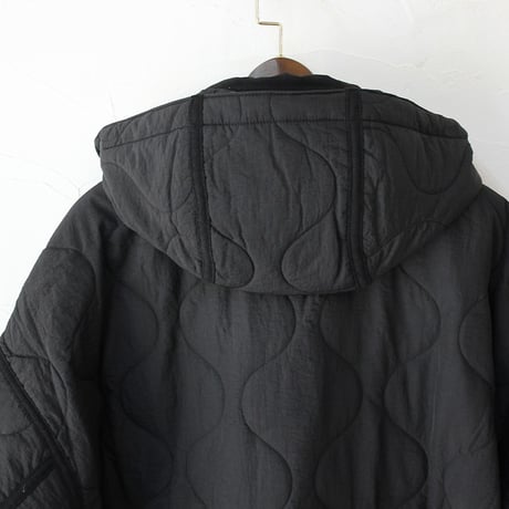 KHA:KI カーキ MIL QUILT DUFFLE COAT ミリタリーキルトダッフルコート　#ブラック　【送料無料】