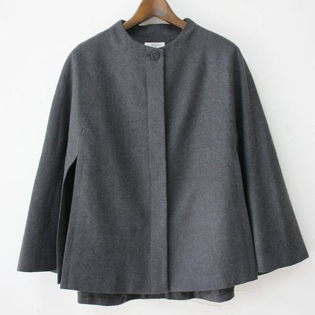 **再入荷** Linenya リネンヤ　ウール起毛ケープ　#グレー　【送料無料】