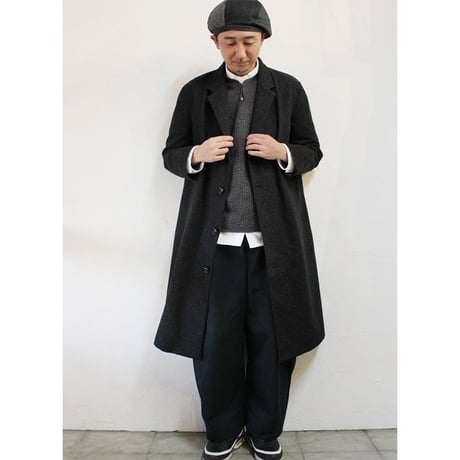 **SuKiMa別注**LASSO ラッソ　Wanderer Mantel コート　#ブラック　【送料無料】