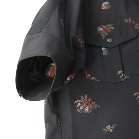 ASEEDONCLOUD アシードンクラウド　Butterfly garden jacquard Recreation shirt　#ブラック　【送料無料】