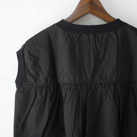 homspun ホームスパン　100/2ブロードノースリーブブラウス　#ブラック、ストライプ