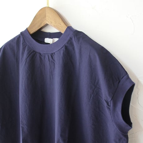 **限定生産分再入荷** homspun ホームスパン　コンパクトウェザーノースリーブブラウス　#ホワイト、ネイビー、ダークピンク、パウダーブルー