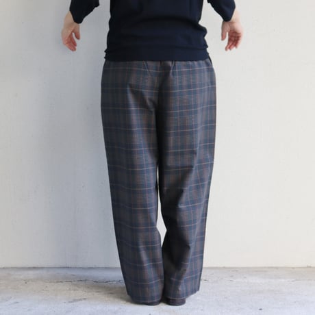 TRAVAIL MANUEL トラバイユマニュアル　ウェザーチェックプランパンツ　#ベージュ、ブラウン