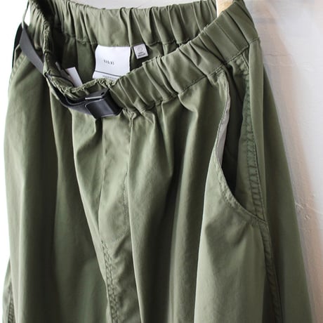 KHA:KI カーキ　STRECH OVAL SKIRT　ストレッチオーバルスカート　#カーキ、ブラック