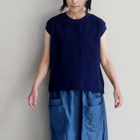 homspun ホームスパン　コンパクトウェザーノースリーブブラウス　#ホワイト、パウダーブルー、ダークピンク、ネイビー