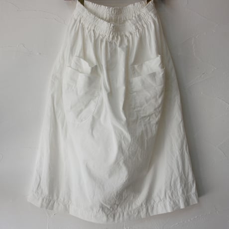 **再入荷** homspun ホームスパン　細コールギャザースカート　#シロ、ピンク、ブラック