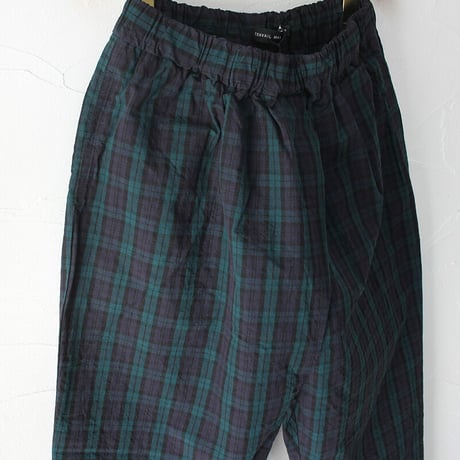 **サイズ欠け再入荷** TRAVAIL MANUEL トラバイユマニュアル　C/Lチェックワッシャーフルサドルパンツ　【送料無料】