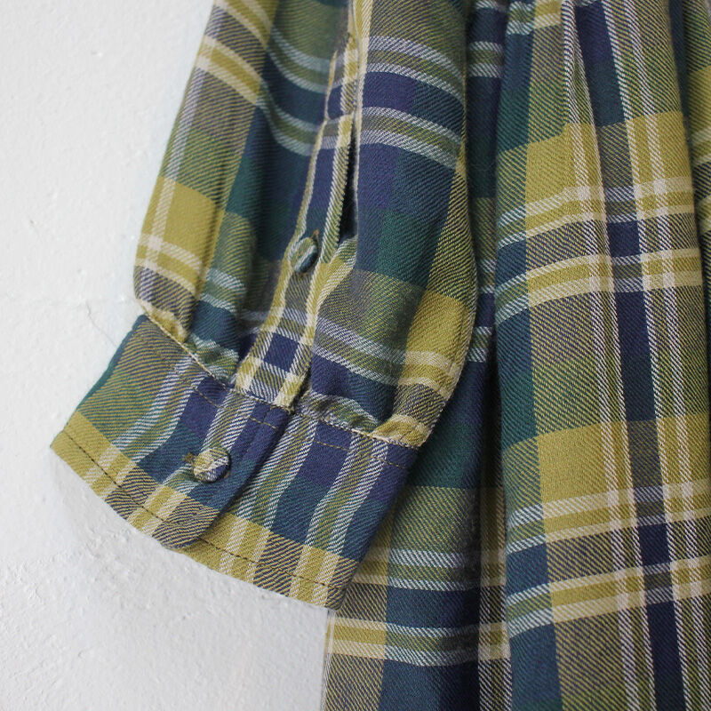 maison de soil メゾンドソイル WOOL COTTON CHECK CREW