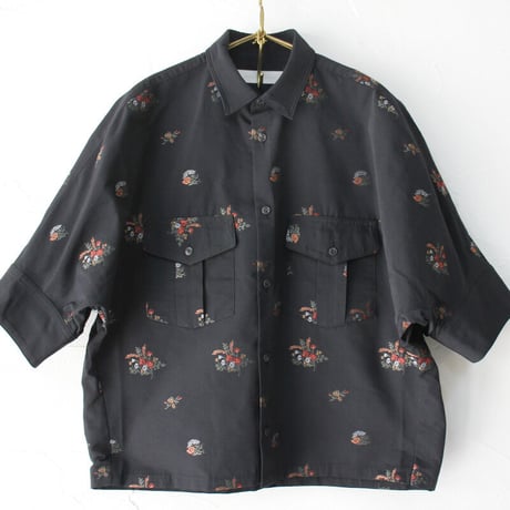 ASEEDONCLOUD アシードンクラウド　Butterfly garden jacquard Recreation shirt　#ブラック　【送料無料】