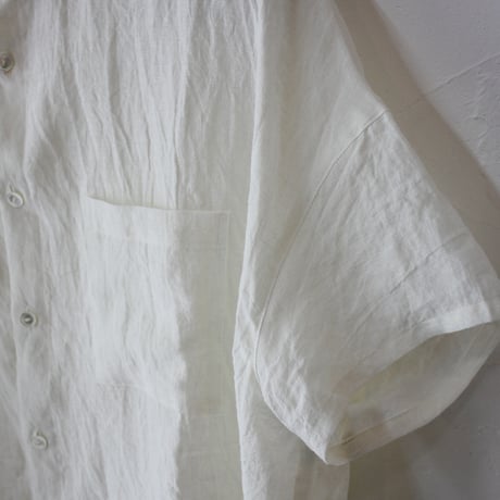 **またまたまた再入荷** LinenYa リネンヤ　リネン丸襟ブラウス　#ブラック、ホワイト