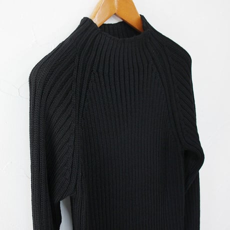 **再入荷**　homspun ホームスパン　ラムリブハイネックプルオーバー　#ブラック　【送料無料】