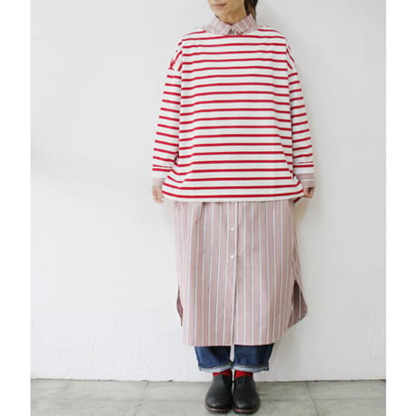 amne アンヌ　BORDER gride basque #レッド、ブラック　【送料無料】