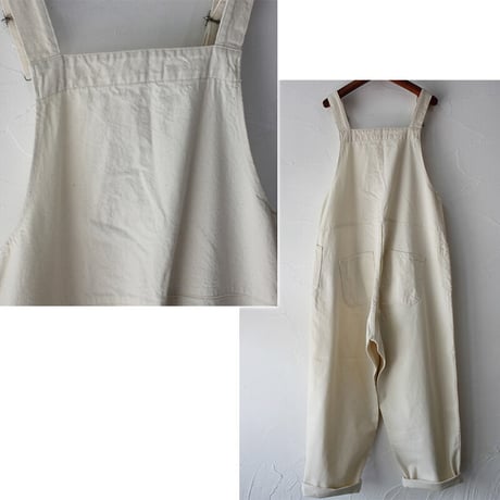**再入荷** sasanqua by trees サザンカバイツリーズ　10ozカツラギデニムワークオール　#インディゴ、アイボリー