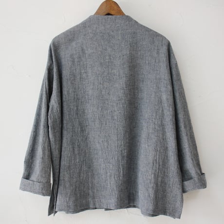 atelier naruse アトリエナルセ　コットンヘンプインディゴチャイナブラウス　cotton hemp indigo Chinese blouse