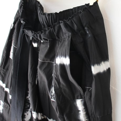 ARTE POVERA アルテポーヴェラ　スーピマローンしぼり染め2タックイージーパンツ　#ブラックMIX