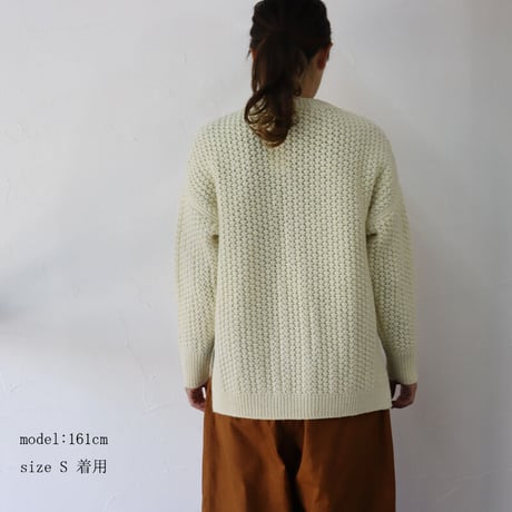 homspun ホームスパン　英国羊毛タック編みプルオーバー　#オフホワイト　【送料無料】