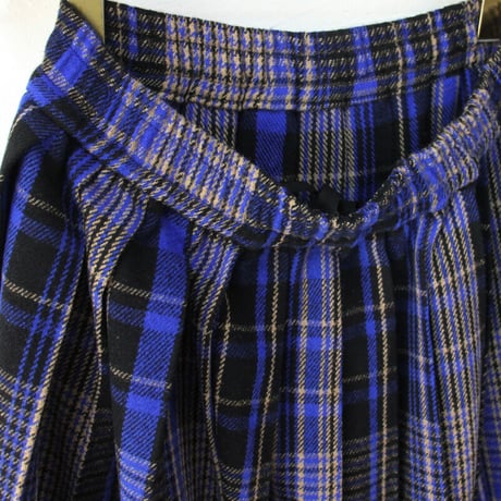 **最終在庫到着** Linenya リネンヤ　ウールチェックプリーツスカート　wool check pleated skirt　【送料無料】